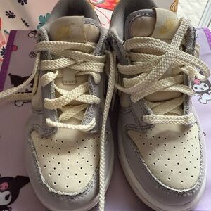 Nike Kids Cream and Gray Sneakers